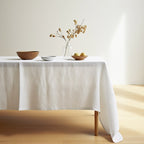 Linen Tablecloth in Burgundy – Rustic Rectangle or Square Fall Dining Table Cover, Washable