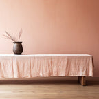 Linen Tablecloth in Burgundy – Rustic Rectangle or Square Fall Dining Table Cover, Washable