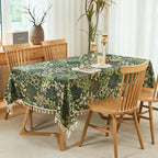 Waterproof Stain-Resistant Oilcloth Tablecloth Rectangle Botanical Summer Decor