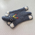 Handmade Wool Felt Animal Coasters Set – Home Decor, Multicolor