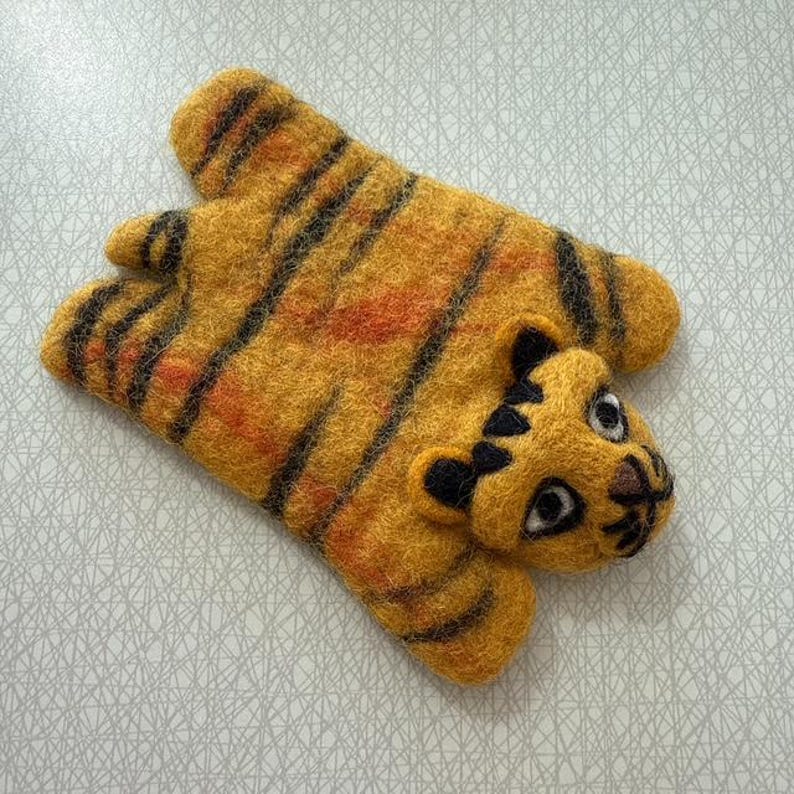Handmade Wool Felt Animal Coasters Set – Home Decor, Multicolor