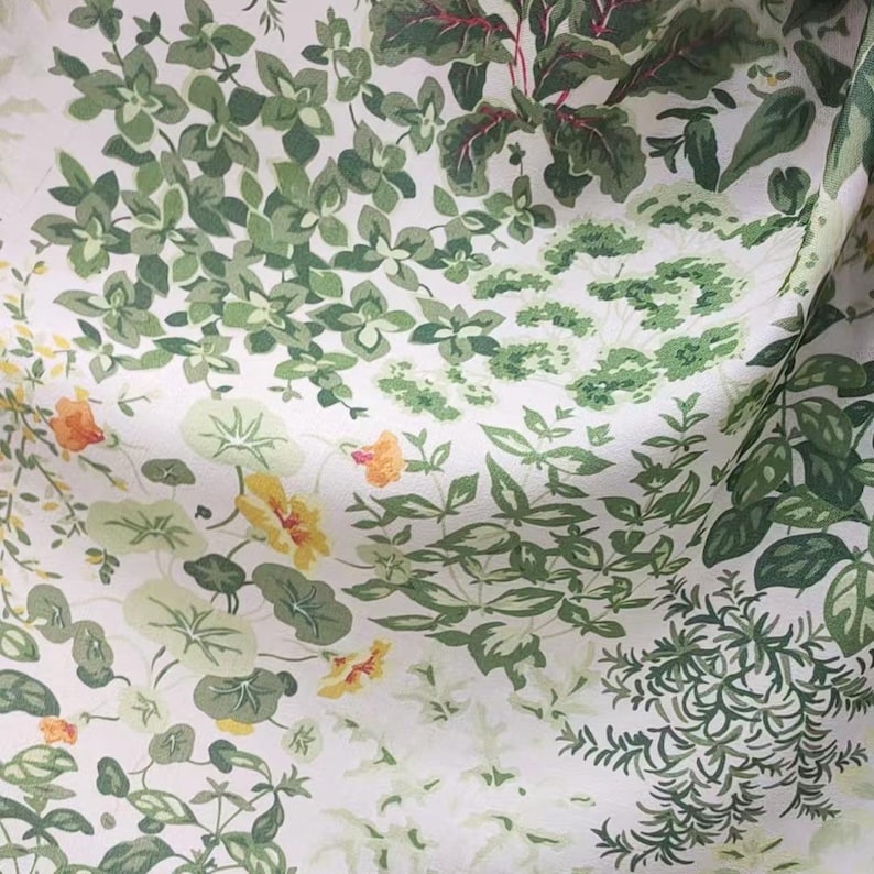 Linen-Textured Tablecloth, Extra Wide Botanical Arts and Crafts Floral Table Cover, Rectangle Square Round Dining Tablecloth