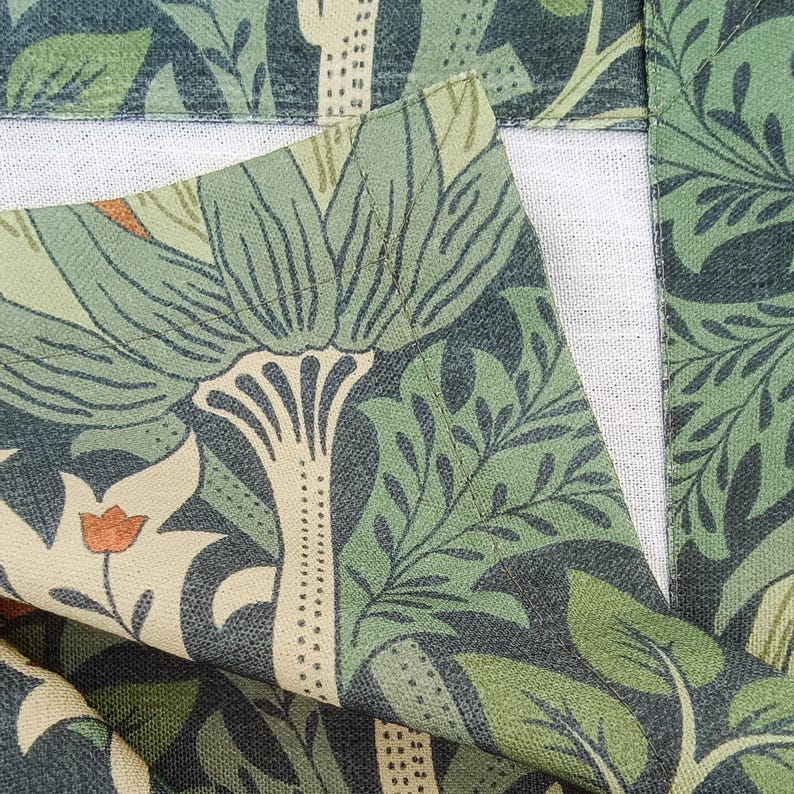 Linen-Textured Tablecloth, Extra Wide Botanical Arts and Crafts Floral Table Cover, Rectangle Square Round Dining Tablecloth