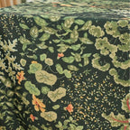 Linen-Textured Tablecloth, Extra Wide Botanical Arts and Crafts Floral Table Cover, Rectangle Square Round Dining Tablecloth