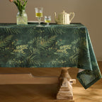 Linen-Textured Tablecloth, Extra Wide Botanical Arts and Crafts Floral Table Cover, Rectangle Square Round Dining Tablecloth
