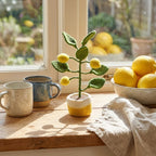 Handmade Felt Lemon Tree Standing Decor 19 x 6 cm Yellow Green Two-Tone Pot