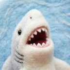 Wool Felt Shark Coaster, Nautical Mug Rug, Handmade Desk Decor, Ocean Theme Gift
