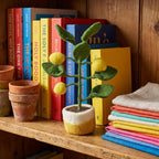 Handmade Felt Lemon Tree Standing Decor 19 x 6 cm Yellow Green Two-Tone Pot