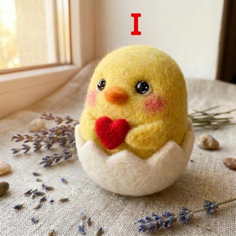 Needle Felted Easter Chick, Handmade Wool Spring Decor, Soft Wool Figurine