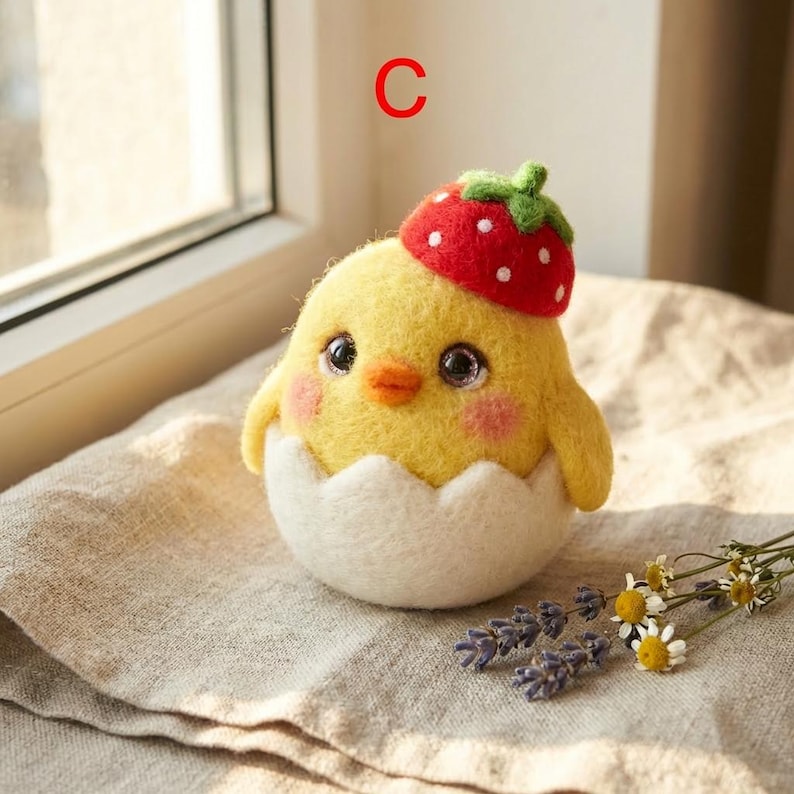 Needle Felted Easter Chick, Handmade Wool Spring Decor, Soft Wool Figurine