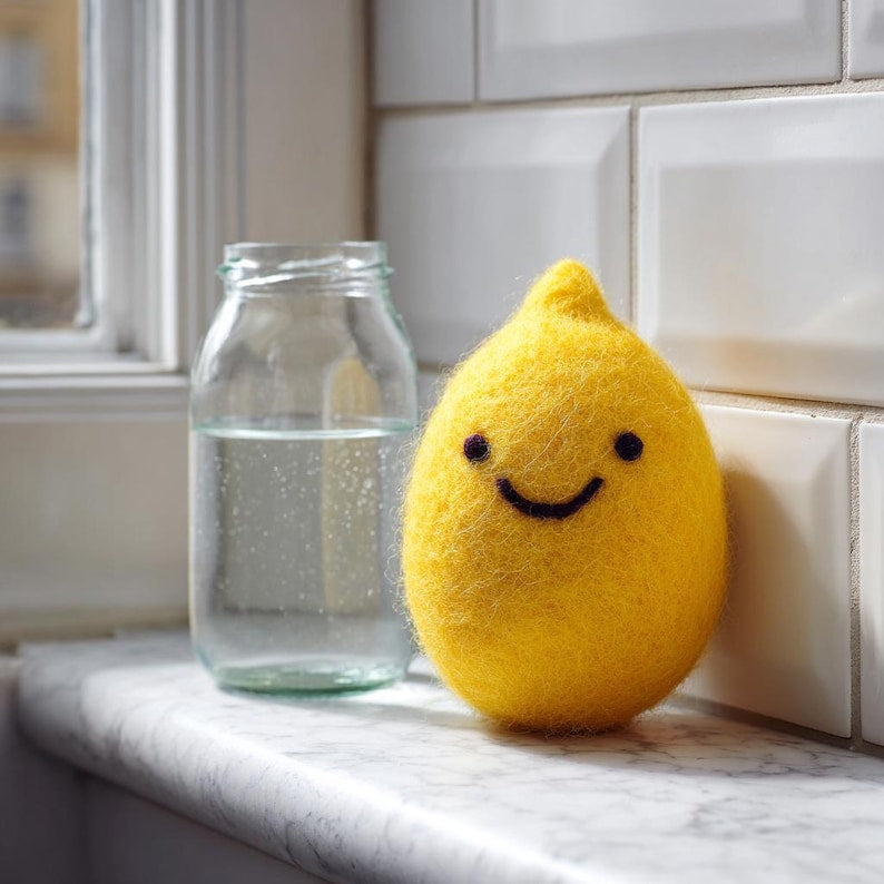 Needle Felted Fruit and Vegetable Figurines, Wool Fiber Art Sculptures, 8-10 cm Kitchen Decor