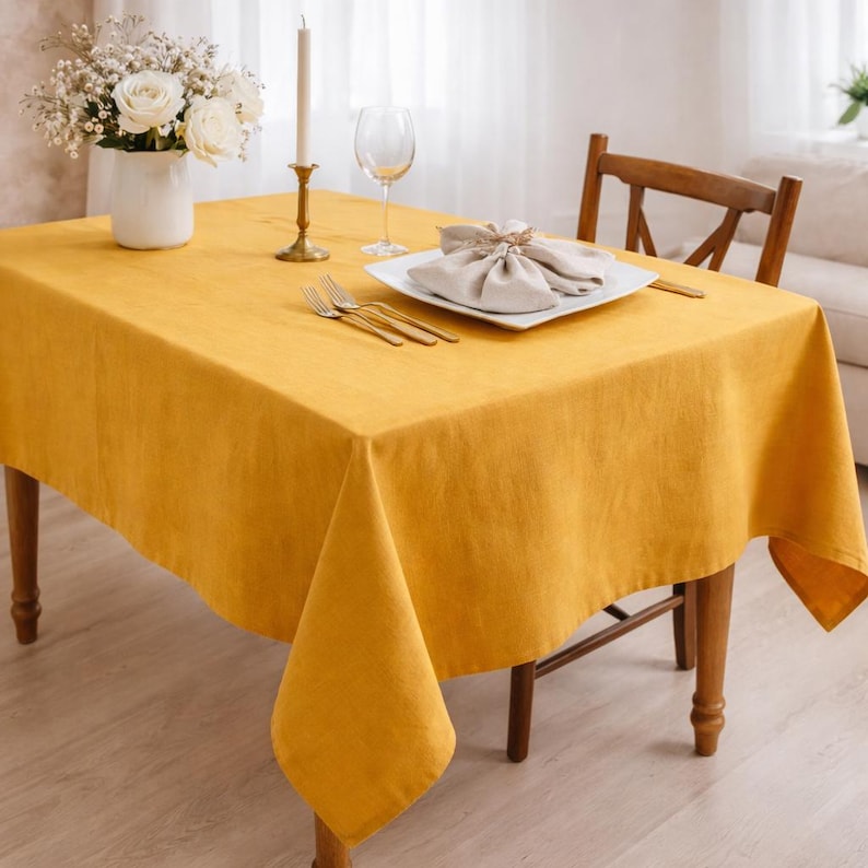 Sage Green Round Linen Tablecloth for Wedding, Washed Linen Table Cloth, 40 Colors, Rectangular Square Oval Round