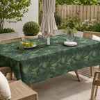 Peonies Floral Tablecloth with Umbrella Hole and Zipper, Spill Resistant Linen Texture Table Cover, Indoor Outdoor Patio Dining