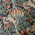 Linen-Textured Tablecloth, Extra Wide Botanical Arts and Crafts Floral Table Cover, Rectangle Square Round Dining Tablecloth