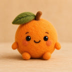 Needle Felted Wool Fruit Figurines – Kawaii Mini Decor, 3 Inches, Strawberry, Apple, Pear, Orange, Peach