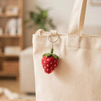 Needle Felted Fruit Keychain, Handmade Wool Felt Bag Charm, Strawberry Avocado Watermelon Kawaii Food Keyring