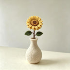 Needle Felted Wool Flower Branch with Optional Felt Vase, Handmade Floral Table Decor, 4 in Stem, 2 in Vase