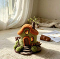 Handmade Needle Felted Woodland Fairy Cottage | 6–8cm Mini Wool Fairy House Decor