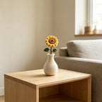 Needle Felted Wool Flower Branch with Optional Felt Vase, Handmade Floral Table Decor, 4 in Stem, 2 in Vase