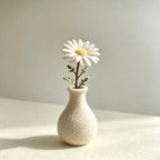 Needle Felted Wool Flower Branch with Optional Felt Vase, Handmade Floral Table Decor, 4 in Stem, 2 in Vase