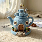 Handmade Needle Felted Mini Teapot House | 6–8cm Wool Fairy Teapot Home Decor