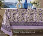 Floral Cotton Tablecloth Hand Block Print Square Rectangle Round