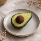 Handmade Needle Felted Avocado Wool Fruit Sculpture Kitchen Decor 3 in