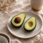 Handmade Needle Felted Avocado Wool Fruit Sculpture Kitchen Decor 3 in