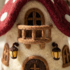 Handmade Needle Felted Mini Mushroom House | 6–8cm Wool Fairy Mushroom Home Decor