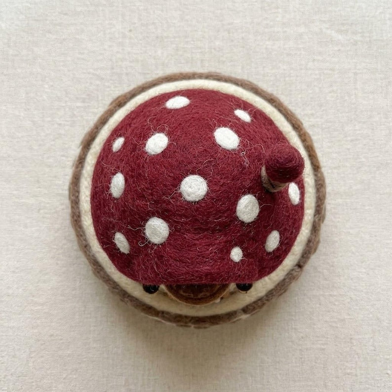 Handmade Needle Felted Mini Mushroom House | 6–8cm Wool Fairy Mushroom Home Decor