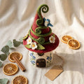 Handmade Needle Felted Fairy House, Merino Wool Miniature Cottage Decor, Colorful Fairy Garden Ornament, 2.5–3 Inch