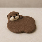 Animal Wool Felt Coasters Set, Panda Koala Penguin Duck Capybara Otter Mug Mats, 10cm