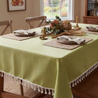 Waterproof Rectangle Table Cover, Wipeable TPU-Coated Linen-Look Tablecloth, Dusty Blue, Oversized Sizes