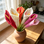 Hand Felt Calla Lily 15 Inch Wool Everlasting Flower for Wedding Home Anniversary Decor