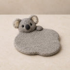 Animal Wool Felt Coasters Set, Panda Koala Penguin Duck Capybara Otter Mug Mats, 10cm