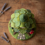 Handmade Needle Felted Mini Forest Tree House | 6–8cm Wool Fairy Treehouse Decor