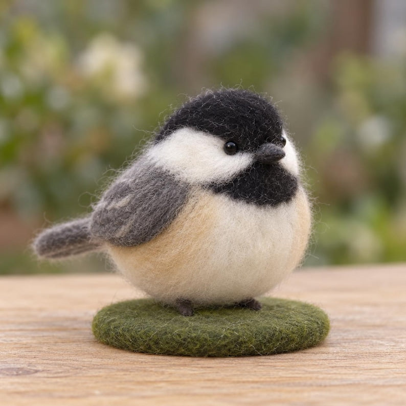 Needle Felted Wool Bird Figurine or Hanging Ornament, 6 Backyard Bird Designs, Handmade 7 cm