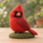 Needle Felted Wool Bird Figurine or Hanging Ornament, 6 Backyard Bird Designs, Handmade 7 cm