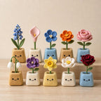 Needle Felted Wool Birth Month Flower in Felt Pot, 10 cm Handmade Desk Decor, Birthday Gift for Her