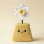 Needle Felted Wool Birth Month Flower in Felt Pot, 10 cm Handmade Desk Decor, Birthday Gift for Her