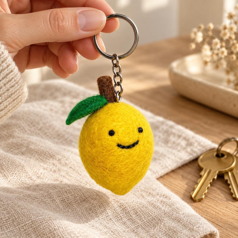 Felt Wool Keychain Handmade Bag Charm Lightweight Durable 3-5 Inch