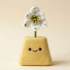 Needle Felted Wool Birth Month Flower in Felt Pot, 10 cm Handmade Desk Decor, Birthday Gift for Her
