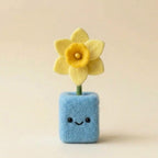 Needle Felted Wool Birth Month Flower in Felt Pot, 10 cm Handmade Desk Decor, Birthday Gift for Her