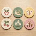 Needle Felted Wool Coaster 10 cm – Mushroom Floral Mug Rug for Mugs and Cups