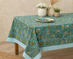 Cotton Block Print Tablecloth Floral Square Rectangle Round Dining Table Cover Handmade Boho