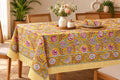 Cotton Block Print Tablecloth Floral Square Rectangle Round Dining Table Cover Handmade Boho