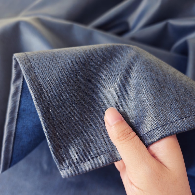Waterproof Rectangle Table Cover, Wipeable TPU-Coated Linen-Look Tablecloth, Dusty Blue, Oversized Sizes